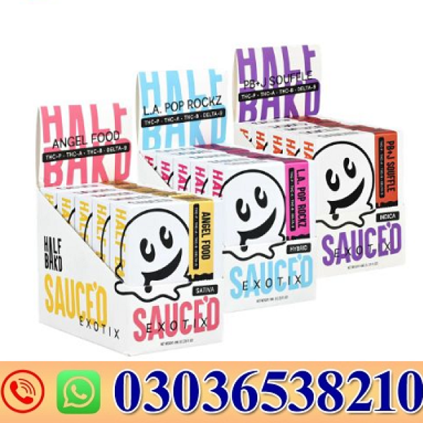 Half Bak'd Sauce'd Exotix THCA Disposable Vape | 4g | 5ct Display In Pakistan